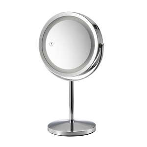 Double Sided Round Magnifying LED Makeup <strong>Mirror</strong> Standing <strong>360</strong> Degree Swivel Vanity <strong>Mirror</strong> CE 10x Magnified Lighted Makeup <strong>Mirror</strong> - Product Image 1