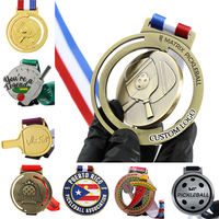 Medallas de Pickleball Metálicas 3D con Diseño Personalizado Gratuito, Medallas de Cricket de Metal y Trofeos, Premio Deportivo de Oro, Cinta para Medalla Personalizada