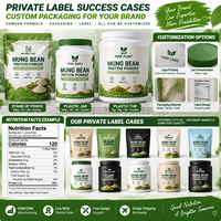Vegan Protein Powder Mung Bean Protein Private Label OEM Custom Packaging Pouch Jar Tub for Brand Owner Ecommerce Seller