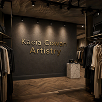 Letras Metálicas 3D Personalizadas en Latón Cepillado, Letras de Acero Inoxidable en Oro Antiguo para Vestíbulo de Oficina, Boutique, Recepción de Hotel