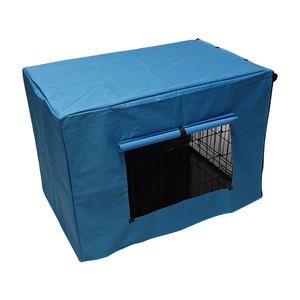 Casa de entrenamiento para mascotas con estructura de hierro resistente al óxido, cubierta de <span class=keywords><strong>jaula</strong></span> para <span class=keywords><strong>perros</strong></span> de tela Oxford azul, plegable, de alambre metálico. - Product Image 4