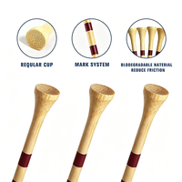 Accessoires de golf en bambou durables, prix d'usine OEM, 83/70 mm, tees de golf en bois personnalisés