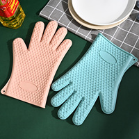 Vente en gros d'usine d'ustensiles de cuisine Ensemble de gants de four à sublimation en silicone souple côtelé Gants de four en silicone liquide à sublimation