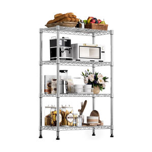 Estantería de alambre cromado ajustable de 4 estantes, almacenamiento de Metal multifuncional para garaje, baño, <span class=keywords><strong>armario</strong></span>, lavadero o cocina - Product Image 3