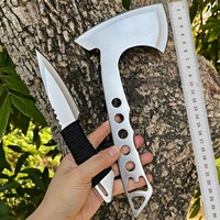 Hache tactique de camping en acier inoxydable pour usage domestique et extérieur, petite, haute dureté, pour couper les os, fendre le bois et abattre les arbres