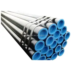 ASTM A106 Gr B carbon seamless steel pipe black paint beveled ends caps ASTM A53 GR B schedule 40 black steel pipe