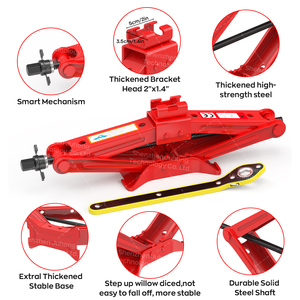 Chuyên Nghiệp 2T Cắt Kéo Jack Ngoài Trời Phụ Tùng Lốp Thay Đổi <span class=keywords><strong>Kit</strong></span> Với Lug Cờ Lê Xe Jack <span class=keywords><strong>Kit</strong></span> - Product Image 2