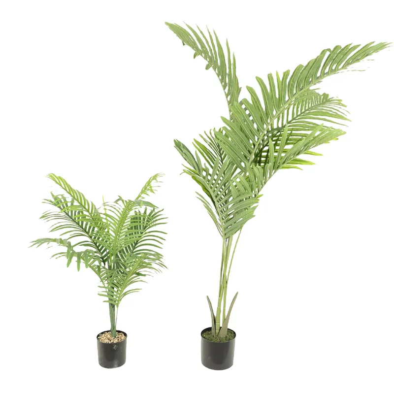 Plantes artificielles en plastique palmier bonsaï tropical queue de phénix arbre Kwai plantes en pot pour la décoration de la maison