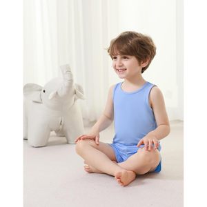 Conjunto de Pijama de Verano para Niños BambooBud, Pantalones Cortos Unisex, Ropa de Dormir de Viscosa de Bambú Suave, Transpirable, Tallas 2T-7Y - Product Image 5