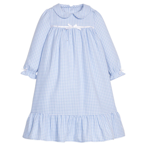 Boutique Ensemble <span class=keywords><strong>de</strong></span> pyjamas pour enfants assortis à un frère ou une sœur vichy bleu col claudine personnalisé avec nœud 100% robes <span class=keywords><strong>de</strong></span> <span class=keywords><strong>nuit</strong></span> pour petites filles en polyester - Product Image 2