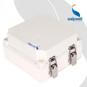 Saipwell IP65 customize heat resistant junction box ABS plastic distribution box with metal clasp DS-AGS-1717-1 175*175*100mm