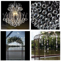 Pièces de lustre à prisme boule de cristal en verre clair personnalisé K9 40mm lustre clair boules à facettes en cristal suspendues