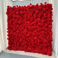 E-FW0034 Vente en gros de rouleaux muraux en fleurs 3D, rose, 5D, 8 * 8, panneau mural en fleurs, fleurs artificielles, toile de fond pour décoration de mariage