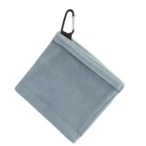 Toalla de microfibra cepillada para limpieza de pelotas de golf, de secado rápido, gris y azul, para deportes al aire libre - Product Image 5