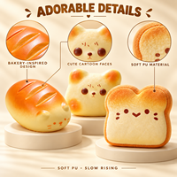 6 Styles de Jouets Squishy Mignons en Forme de Pain, en PU Souple à Remontée Lente, Animaux de Dessin Animé, Toast, Jouets Anti-Stress à Presser pour Enfants de 5 à 7 Ans, Vente en Gros