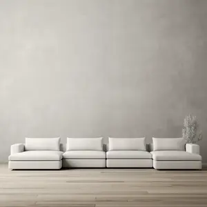Lugane-sofá Seccional de tela en U, muebles de sala de estar, conjunto de muebles de estilo italiano