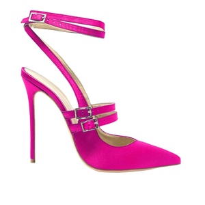Sandales à talons aiguilles en satin pour femmes, à bout pointu, avec boucle, chaussures à talons, directement de l'usine - Product Image 2