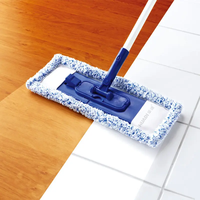 Vadrouille plate en microfibre absorbante robuste avec manche télescopique jusqu'à 135cm