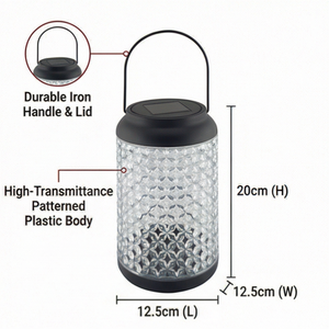 Lámpara <span class=keywords><strong>Solar</strong></span> <span class=keywords><strong>LED</strong></span> de Plástico Vintage, IP44 Impermeable, Luz Blanca Cálida, Lámpara de Jardín con Gancho - Product Image 4
