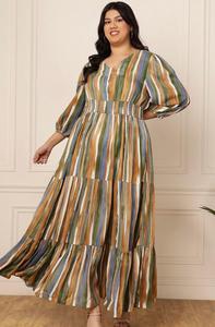 ชุดเดรสผ้าเรยอนยาวถึงพื้นสำหรับผู้หญิงชุดใส่ไปงานปาร์ตี้ลำลองพิมพ์ลายดอกไม้สไตล์โมเดิร์น - Product Image 5