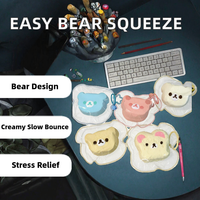 Easy Bear Head Squeeze Anti-Stress Squishy en silicone de qualité alimentaire, sensation de boue crémeuse, rebond lent, design attrayant, jouet pour jeunes
