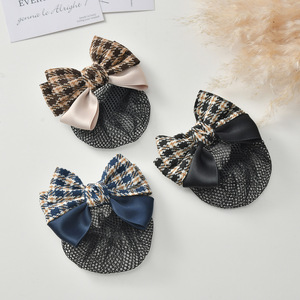 Chignon professionnel en coton fait main, motif pied-de-poule coréen, pour infirmières, hôtesse de l'air <span class=keywords><strong>et</strong></span> personnel hospitalier - Product Image 2
