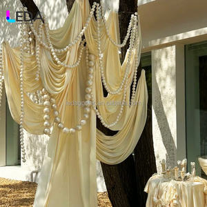 Guirlandes de boules en mousse élégantes LEDA, nouvelle arrivée, cordes de perles artificielles géantes, rideaux blancs/couleur personnalisée, mariage personnalisé - Product Image 4