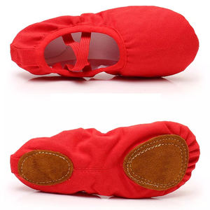 Chaussures de danse en toile extensible en cuir véritable pour filles et femmes, vente en gros OEM, pas cher - Product Image 4