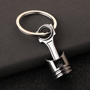 Porte-clés mousqueton en alliage 3D personnalisable en gros avec logo personnalisé, porte-clés promotionnels en métal en forme de piston de voiture - Product Image 6