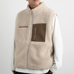 Mode personnalisé Sherpa <span class=keywords><strong>polaire</strong></span> gilets fermeture éclair poche coupe-vent gilet épais lâche <span class=keywords><strong>sans</strong></span> manches Sherpa <span class=keywords><strong>polaire</strong></span> hommes gilets - Product Image 2
