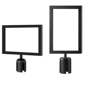 Acciaio nero ritratto Top Stand cartello telaio del traffico barriera Stanchion cartello titolare per la gestione della coda di controllo della folla - Product Image 1