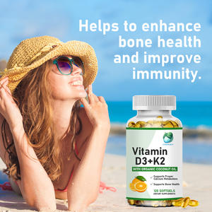 Integratore di Vitamina <span class=keywords><strong>K2</strong></span> <span class=keywords><strong>D3</strong></span> in Capsule Morbide OEM Etichetta Privata, <span class=keywords><strong>60</strong></span> Capsule di Vitamina <span class=keywords><strong>D3</strong></span> e Vitamina <span class=keywords><strong>K2</strong></span> per Ossa Sane - Product Image 4