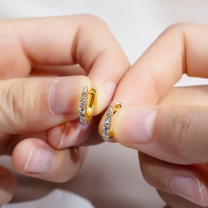 ต่างหูเพชรทรงกลมเพาะเลี้ยงในห้องปฏิบัติการ MSE-773 ประดับด้วยเงิน สำหรับผู้หญิง - Product Image 4