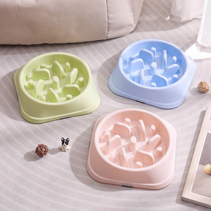 Chong Ke Slow Feeding Bowl Plastic Non Slip Anti Choking <b>Cat</b> <b>Feeder</b> Pet Bowl For <b>Cats</b> - Product Image 3