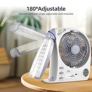 Ventilador Portátil Multifuncional 6 en 1 con Luz LED, Recargable Solar, 2 Velocidades, Brillo Ajustable, Compatible con Tarjeta TF/USB/Radio FM/BT - Product Image 5