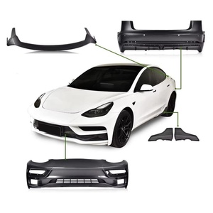 ชุดแต่งรอบคัน TYPY ABS สำหรับ Tesla Model 3 Sedan ปี 2017-2021  วัสดุคาร์บอนไฟเบอร์ ประกอบด้วย สปอยเลอร์หน้า สปอยเลอร์หลัง สเกิร์ตข้าง - Product Image 2