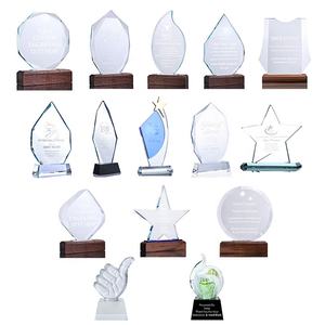 Ehre des Kristalls benutzer definierte Plaque Metall Silber Sternform Kristall Award Silver Star Crystal Glass Trophy Awards - Product Image 3