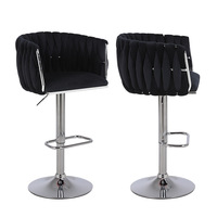 Tabourets de bar hauts de cuisine meubles de maison de luxe base en or velours rose moderne pas cher tabouret de bar chaise haute tabouret de bar en velours