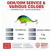 Leurre flottant Red Eyes 50mm 9.5g en plastique dur pour Topmouth Culter Bass, stock d'usine, vente en gros de matériel de pêche