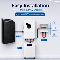 Sistema de Inversor Solar Híbrido Inteligente de 8kW, 10kW, 12kW, Versión Estadounidense, 120V/240V, Fase Dividida, Kit Completo con Almacenamiento de Batería de 16kWh
