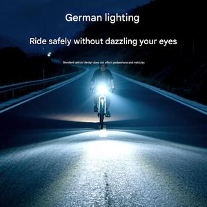 Faro Solare Ricaricabile con Porta Type-C Integrata per Ciclismo Notturno, Luce LED Anteriore per Bicicletta in Materiale ABS, Alimentazione a Batteria - Product Image 4
