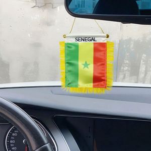 Custom SENEGAL Satin Pennant Flag Car Mini Flag <b>Banner</b> with Yellow Tassels - Product Image 2
