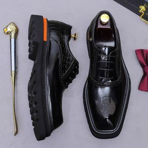 Brand New High Quality Men's <b>Height</b> <b>Increasing</b> Autumn Business Formal <b>Shoes</b> Stylish High-End Designed Lace-Up - Product Image 3