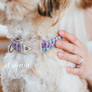 DIY Woven <b>Light</b> Up Collar Kit For <b>Dogs</b> And Cats Colored Grid Reflective Night Glow Pet Collars - Product Image 3