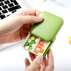 Mini <b>Slide</b> Durable <b>Plastic</b> 2 Compartment Portable Pill Organizer Travel Pocket Medicine Case Silk Screen Promotional Gift - Product Image 3