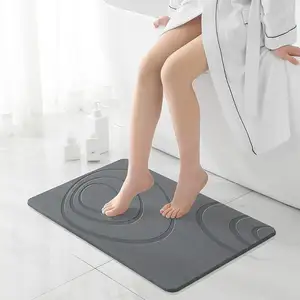 CF conception personnalisée salle de bain séchage rapide super absorbant terre de diatomées diatomées tapis de bain antidérapant diatomite pierre tapis de bain