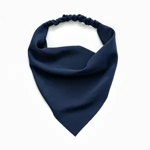 हॉट सेल चिफऑन लोचदार त्रिकोण बाल स्कार्फ बाल हेडबैंड बाल सामान कस्टम डिजाइन और ठोस रंग स्कार्फ