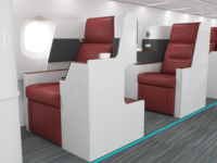 Siège d'avion VIP sur mesure fauteuil inclinable au design luxueux de première classe siège de van arrière TV siège inclinable avec lampe de lecture