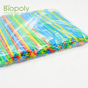 Paille cuillère en plastique PLA PP colorée Offre Spéciale Eco biodégradable de diamètre 6mm pour boire du thé au lait - Product Image 3