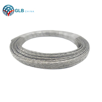 Cable trenzado de cobre plano de 6 mm y 20 pies con área de sección transversal de 2.5 mm², revestimiento trenzado de cobre para protección EMF, cables eléctricos